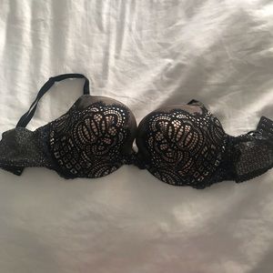 Victoria secret push up black lace bra